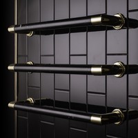 Elektrische Radiator Cascade 60x12 cm Nero Marquina Marble / Brushed Brass