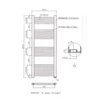 Designradiator Boss & Wessing Vertico Multirail 100x40 cm Chroom Zij-Onderaansluiting