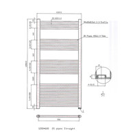 Designradiator Boss & Wessing Vertico Multirail 120x60 cm Chroom Zij-Onderaansluiting