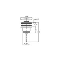 Clickwaste Universeel Sanilux 6.6 cm Brons Geborsteld