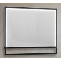 Badkamerspiegel Casajoy 100x70cm met Planchet, Ledverlichting en Anticondens Zwart