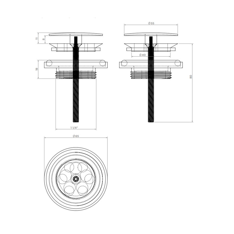 Clou Mini Wash Me Afvoerplug Met Afdekkap 55mm Mat Wit