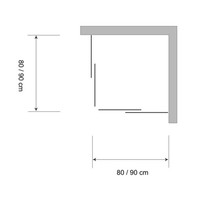 Douchecabine Hoekinstap Plieger Class 90x185cm 3mm Glas Wit