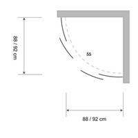 Douchecabine Plieger Class Kwartrond 88/92x185cm 3mm Glas Aluminium