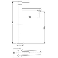 Wastafelkraan Plieger Slim Verhoogd 34,1 cm Chroom