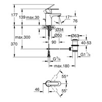 Wastafelkraan Grohe Get met Waste Chroom