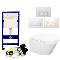 UP100 Toiletset 42 Aqua Splash Rimless MAT wit Met bril en Drukplaat