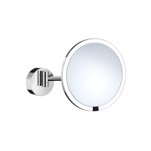 Smedbo Vergrotingsspiegel Outline Draaibaar Met LED Verlichting Diameter 21.5 cm Wit Chroom 