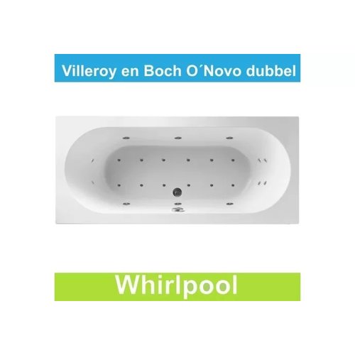 Ligbad Villeroy & Boch O.novo 180x80 cm Balboa Whirlpool systeem Dubbel 