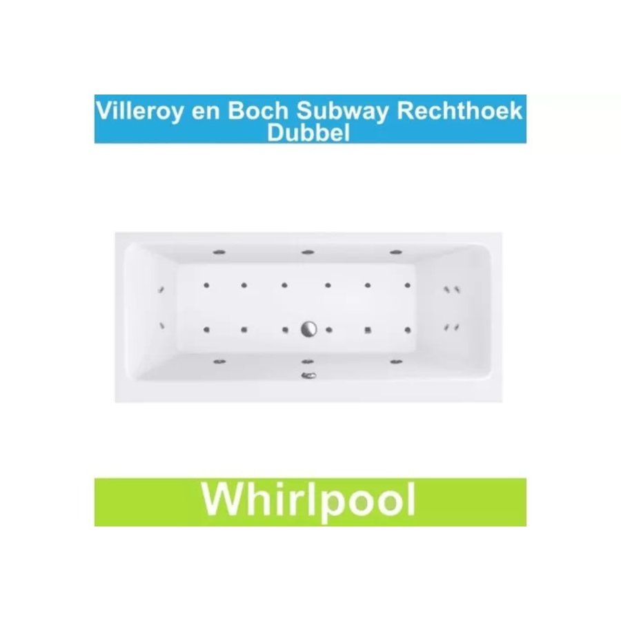 Ligbad Villeroy & Boch Subway 190x90 cm Balboa Whirlpool systeem Dubbel