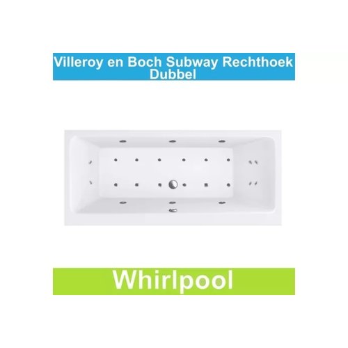 Ligbad Villeroy & Boch Subway 180x80 cm met Balboa Whirlpool systeem Dubbel 
