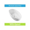 Wiesbaden Vrijstaande Whirlpool Wiesbaden Ellips 180x90x58 cm Luchtsysteem Met RVS Jets Wit