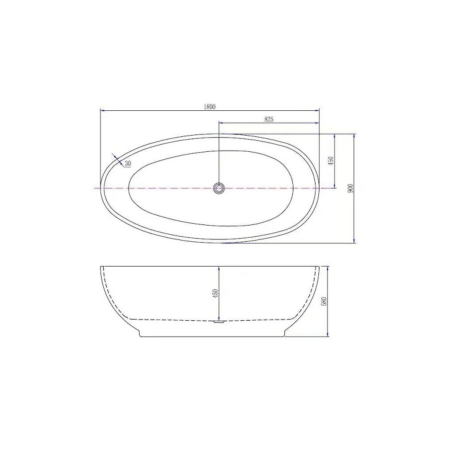 Vrijstaande Whirlpool Wiesbaden Ellips 180x90x58 cm Luchtsysteem Met Gunmetal Jets Wit