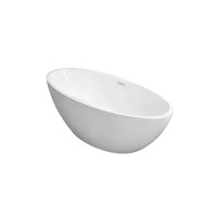 Vrijstaande Whirlpool Wiesbaden Oval 170x78x60 cm Luchtsysteem Mat Wit (afvoer optioneel)