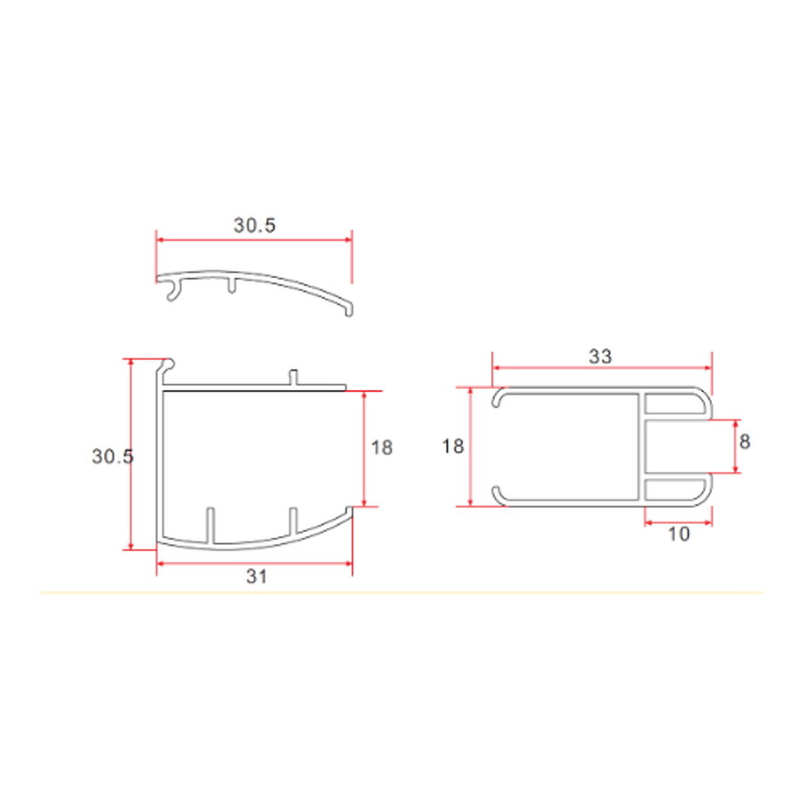 Douchewand Aqua Splash Muurprofiel Nano glas  8mm (Alle Maten)