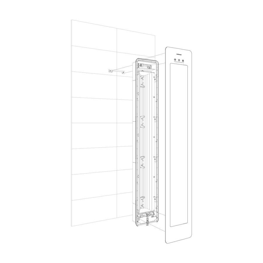 Sunshower One M Round Infrarood 140x33 cm Inbouw - Opbouw vlak of hoek White