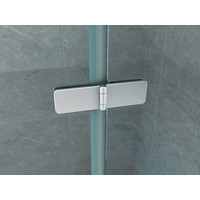 Badwand Aqua Splash Colorato 130x140 cm Helder Glas Aluminium Chroom Profiel