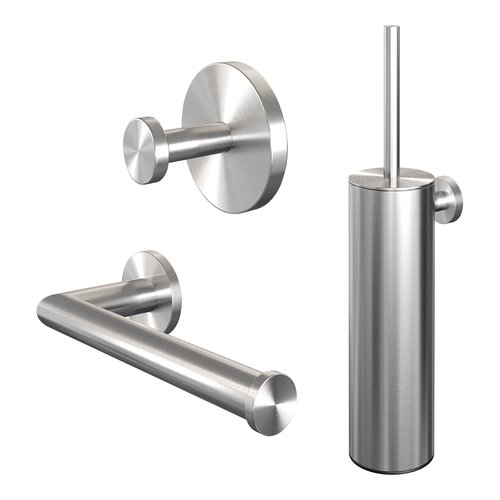 Toiletaccessoire Set Brauer Brushed 3-in-1 met PVD coating Geborsteld RVS 