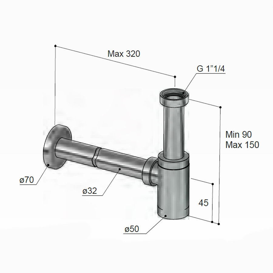 Fontein Sifon Hotbath Cobber Rond Geborsteld Koper Living Colours
