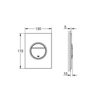 Bedieningsplaat Grohe Nova Cosmopolitan S WC DF 13x17,2cm Chroom