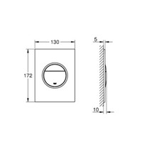 Bedieningsplaat Grohe Nova Cosmopolitan S WC DF 13x17,2cm MatChroom