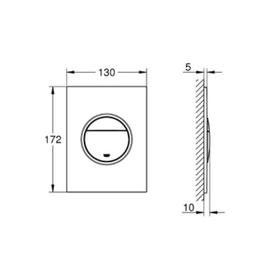 Bedieningsplaat Grohe Nova Cosmopolitan S WC DF 13x17,2cm Alpine Wit