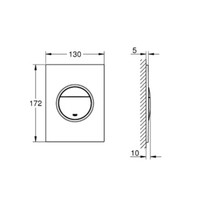 Bedieningsplaat Grohe Nova Cosmopolitan S WC DF 13x17,2cm RVS