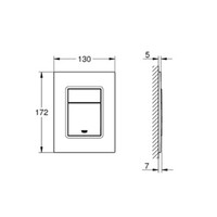 Bedieningsplaat Grohe Skate Cosmopolitan S WC DF 13x17,2cm Chroom