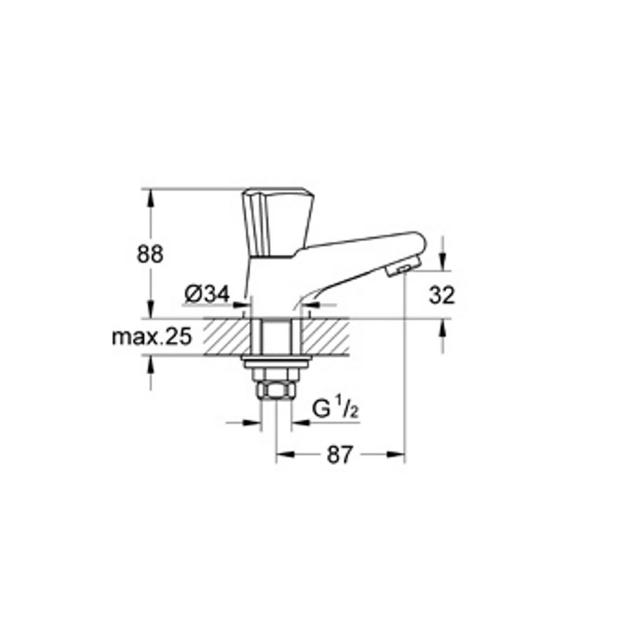 Fonteinkraan Grohe Costa Trend Chroom