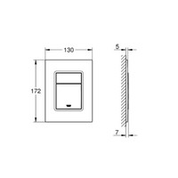 Bedieningsplaat Grohe Skate Cosmopolitan S WC DF 13x17,2cm MatChroom