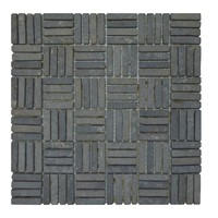 Mozaiek Parquet 1x4.8 30x30 cm Marmer Light Grey Blokverband (Prijs per 0,99 M2)