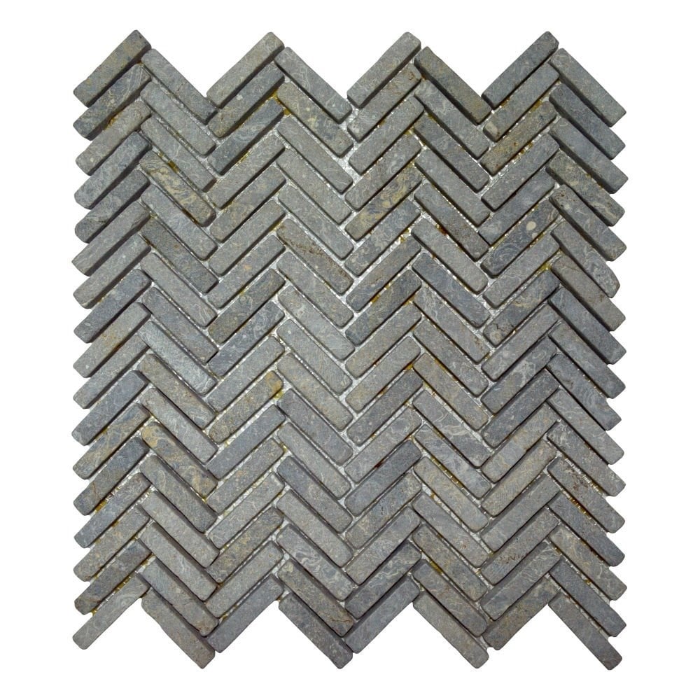 Absurd Tot stand brengen Taille Mozaiek Parquet 1x4.8 30x30 cm Marmer Light Grey Visgraat (doosinhoud 1 m2)  - Megadump Dalen