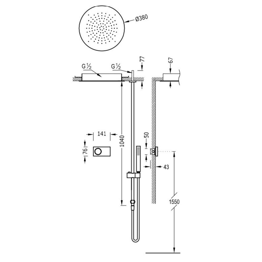 Elektronische Douchethermostaat Set Type 11