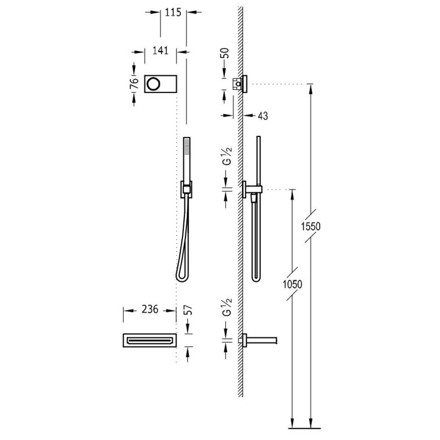 Elektronische Badthermostaat Set Type 1