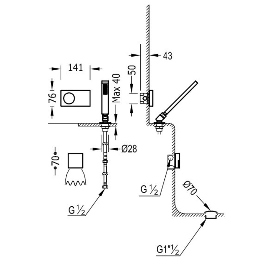 Elektronische Badthermostaat Set Type 3