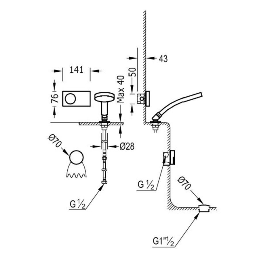 Elektronische Badthermostaat Set Type 6