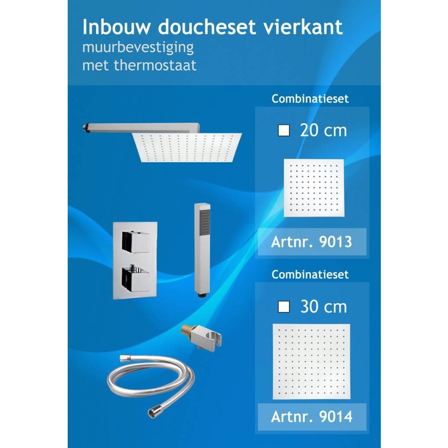 Inbouw Doucheset Naxo Type 4 Douchekop 20 En 30 Cm Vierkant