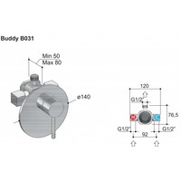 Buddy Inbouw Douchemengkraan 031