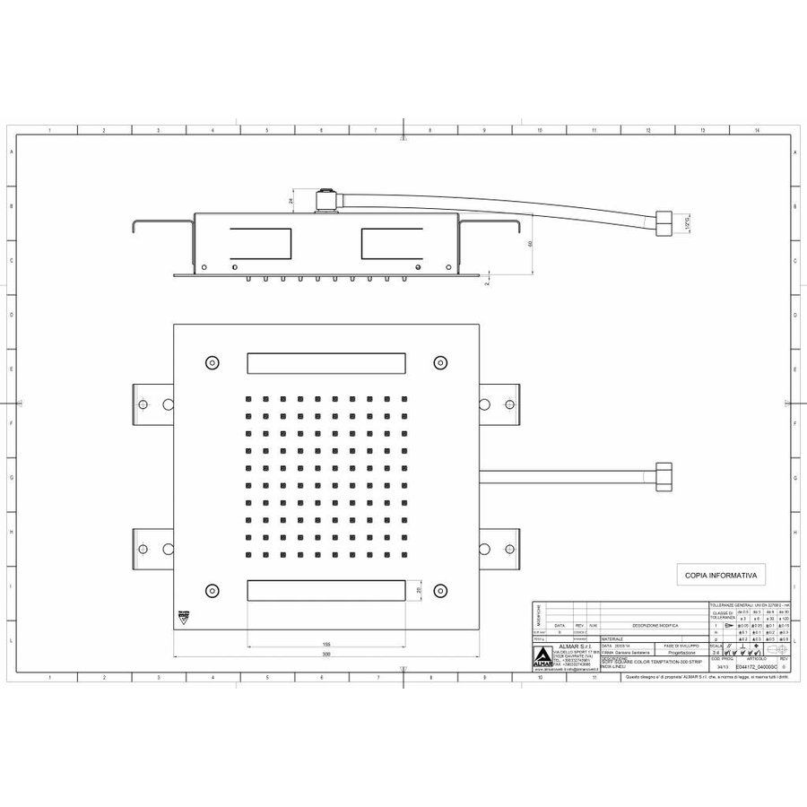 Mate Hoofddouche Met Led En Water Sensor Vierkant 30 Cm M172