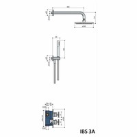 Thermostatische Inbouw Douche Set Chap Met 2 -Weg-Stop-Omstel Ibs 3A