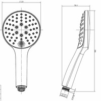 Handdouche Wiesbaden Smart ABS 3 standen Mat Zwart