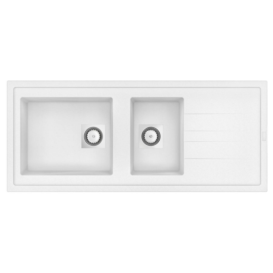 Inbouw Spoelbak Uitstortgootsteen Van Marcke Go Molto 117x50 cm Polyester Wit