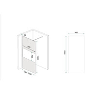 BWS Inloopdouche Pro Line Rookglas met Middenband 100x200 8mm Nano Coating