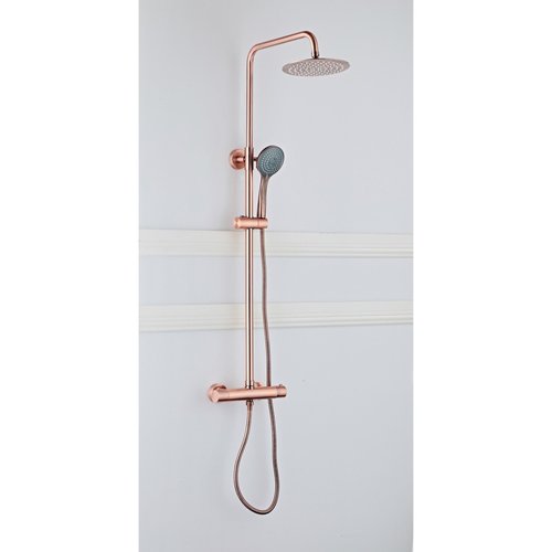 Opbouw Regendouche Set Boss & Wessing Copper 30 cm met Handdouche Geborsteld Koper 