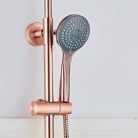 Opbouw Regendouche Set Boss & Wessing Copper 30 cm met Handdouche Geborsteld Koper