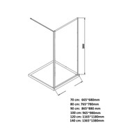 Inloopdouche Aqua Splash Slim Rookglas Anti-Kalk Coating Yellow Titanium Profiel (zes varianten)