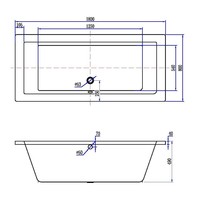 Ligbad Xellanz Santino SQ Inbouw 180x80x49 cm Acryl Mat Wit