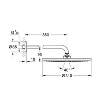 Regendoucheset Grohe Rainshower Cosmopolitan Metal 31 cm met Wandarm Warm Sunset Geborsteld