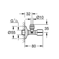 Hoekstopkraan Grohe Angle Valves Warm Sunset Geborsteld