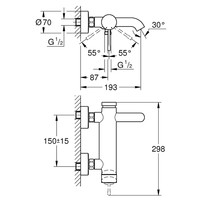 Badkraan Grohe Essence New Warm Sunset Geborsteld